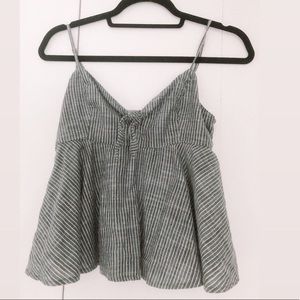 Abercrombie gray striped peplum tank